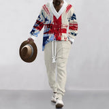 2024 Amazon cross-border new men's casual trousers V-neck versatile knitted sweater autumn suit