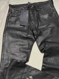 FOESCE 2024 ERD melancholy rich second-generation leather pants dyed slim fit slightly loose casual pants KZ1047