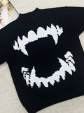 FOESCE 2025 Y2K Retro Sweater In Autumn And Winter Y2K Teeth Marks Pattern Sweater Winter Harajuku Sweater Unisex Aesthetic Clothes