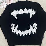 FOESCE 2025 Y2K Retro Sweater In Autumn And Winter Y2K Teeth Marks Pattern Sweater Winter Harajuku Sweater Unisex Aesthetic Clothes