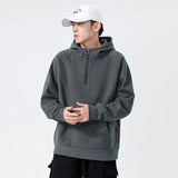 FOESCE 2025 New Spring and Autumn Mens Casual Fleece Hoodies Coat Fashion Black White Male Sweatshirts