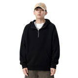 FOESCE 2025 New Spring and Autumn Mens Casual Fleece Hoodies Coat Fashion Black White Male Sweatshirts