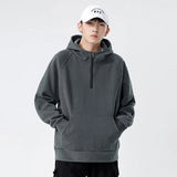 FOESCE 2025 New Spring and Autumn Mens Casual Fleece Hoodies Coat Fashion Black White Male Sweatshirts