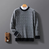 Autumn And Winter New Cashmere Sweater Men's Round Neck Loose Pullover Wool Knitted Bottoming Shirt Business Sweater