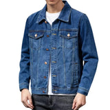 FOESCE Casual Men Coat Lapel Single-breasted Jeans Denim Cardigan Jacket Men Slim Fit Cotton Outwear Male Jacket chaquetas hombre