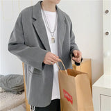 Coat Long Gray Korean Style Clothes Menswear Male Blazer Classic Original Spring Clothing Men's Suit Jackets New in Fashion 2024