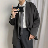 Coat Long Gray Korean Style Clothes Menswear Male Blazer Classic Original Spring Clothing Men's Suit Jackets New in Fashion 2024