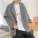 Coat Long Gray Korean Style Clothes Menswear Male Blazer Classic Original Spring Clothing Men's Suit Jackets New in Fashion 2024