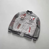 Devil Jacket Y2K Mens Womens Hip Hop Leather Cartoon Embroidered Motorcycle Jacket Leather Zipper Jacket Coats