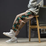 Fashion Casual Pants Men's Clothing Cotton Japanese Samurai Embroidery Patchwork Harem Trousers Oversized Harajuku Joggers Male