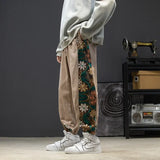 Fashion Casual Pants Men's Clothing Cotton Japanese Samurai Embroidery Patchwork Harem Trousers Oversized Harajuku Joggers Male