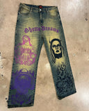 Ghetto Dreams Letter Embroidery New Baggy Jeans for Men Retro Washed Hip Hop Streetwear Straight Leg Wide Pants Punk Denim Pants