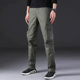 Mens Cargo Pants Men Overalls Green Gray Cotton Men Loose Multi-Pockets Straight fit Men's Casual Trousers Homme Full Length