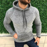 Men Hoodies Loose Double-sided Velvet Drawstring Hooded Long Sleeve Sweatshirts Jacket Men Fashion Solid  Hoodie