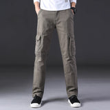 Mens Cargo Pants Men Overalls Green Gray Cotton Men Loose Multi-Pockets Straight fit Men's Casual Trousers Homme Full Length