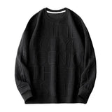 FOESCE Men Autumn Sweatshirt English Letter O Neck Long Sleeves Casual Pullover Breathable Korean Style Spring Sweatshirt Male Clothes