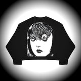 FOESCE Men Casual Sweater Streetwear Sweater Knitted Sweater Retro Painting Anime Demon Hip Hop Knitted Graphic Vintage Pullover