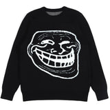 FOESCE Men Casual Sweater Streetwear Sweater Knitted Sweater Retro Painting Anime Demon Hip Hop Knitted Graphic Vintage Pullover