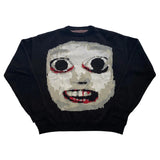 FOESCE Men Casual Sweater Streetwear Sweater Knitted Sweater Retro Painting Anime Demon Hip Hop Knitted Graphic Vintage Pullover