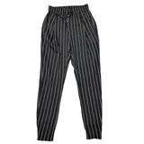 FOESCE Men Harem Pants Striped Drawstring Elastic Waist Slim Fit Streetwear Spring Autumn Stretch Ankle Tied Pencil Pants for Daily