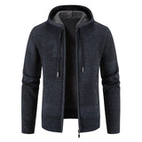 Men Hooded Cardigans Sweaters 2024 Winter New Thick Warm Hooded SweatearCoat Causal Knitwear Sweatear Jacket Coats Men Clothing