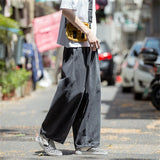 FOESCE Men Jeans Wide Leg Denim Cargo jean pants Loose Straight Baggy Men's Jeans hip hop Streetwear Skateboard Neutral denim Trousers