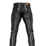 FOESCE Men's Goth Steampunk Pu Leather Pant Black Motorcycle Rock Roll Slim Legging Pants Plus Size