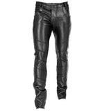 FOESCE Men's Goth Steampunk Pu Leather Pant Black Motorcycle Rock Roll Slim Legging Pants Plus Size