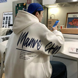 FOESCE Men's Oversized Hoodie White With Hat 5XL Hoodies Oversize for Men Funny Letter Print Man Casual Wear Hoody Male Sweatshirt