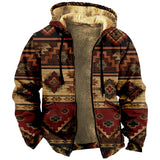 Men's Zipper Long Sleeve Hoodies Coat Jacket Tribe Aztec Retro Casual Winter For Men/Women Clothing Sweatshirt Outerwear