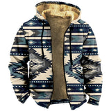 Men's Zipper Long Sleeve Hoodies Coat Jacket Tribe Aztec Retro Casual Winter For Men/Women Clothing Sweatshirt Outerwear