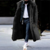 Mens Coat Winter New Thickened Imitation Fur Jackets Solid Cardigan Male Long Overcoat Abrigo De Hombre Large Size 5XL