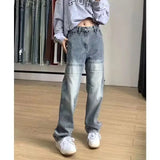 FOESCE Retro High Street Vibe Washed Jeans for Men 2025 New Loose and Slim Hiphop Straight High Waist Pants Trendy