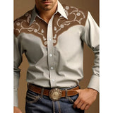 Men's Vintage Rose print Elegant fashion Men's classic shirt Four seasons must-have casual lapel button down shirt party shirt