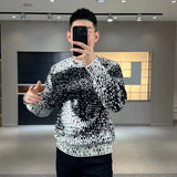 Autumn Winter New Fashion Round Neck Long Sleeve Sweatshirts Men's Clothing Printing Casual Loose All-match Korean Knitting tops