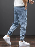 Foesce Spring Summer Black Blue Cargo Jeans Men Streetwear Denim Jogger Pants Men Baggy Harem Jean Trousers Plus Size 6XL 7XL 8XL