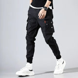 Cross-border Trade Men's Summer Thin Cargo Pants Loose-fit Multi-pocket Casual Pants Versatile Tying Foot