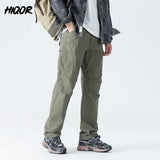 Casual Men Pants Autumn Multiple Pockets Cargo Pants Cotton Thick Trousers Winter Outdoor Overalls Straight Pantalon Cargo