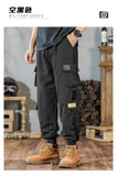 Men's Cargo Pants Casual Hip Hop Hit Color Multiple Pockets Trousers Streetwear Ribbons Techwear Sweatpants