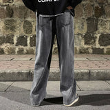 Men's Jeans Korean Version Student Casual Pants High Street Straight Loose Wide Leg Jeans Black Grey  Blue Baggy Jeans