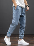 Foesce Spring Summer Black Blue Cargo Jeans Men Streetwear Denim Jogger Pants Men Baggy Harem Jean Trousers Plus Size 6XL 7XL 8XL