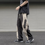 Techwear Parachute Cargo Pants Men Patchwork Zipper Loose Casual Trousers Male Summer Streetwear Hip Hop Spliced 5XL