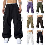 Cargo Parachute Pants Men Harajuku Oversized Streetwear Y2k Hip Hop Wide Leg Joggers Baggy Techwear Climbing Training Pants