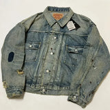 24ss Oversized Denim Jackets Women 1:1 Top Quality Washed Damaged Jackets Men Clothing