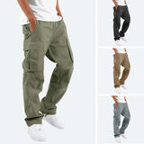 New Cargo Pants Men's Loose Straight Oversize Clothing Solid Grey Versatile Work Wear Black Joggers Cotton Casual Male Trousers