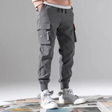 Cross-border Trade Men's Summer Thin Cargo Pants Loose-fit Multi-pocket Casual Pants Versatile Tying Foot