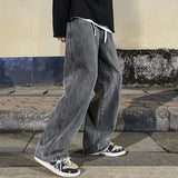 Men's Jeans Korean Version Student Casual Pants High Street Straight Loose Wide Leg Jeans Black Grey  Blue Baggy Jeans