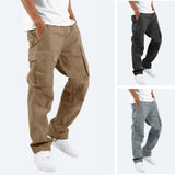 New Cargo Pants Men's Loose Straight Oversize Clothing Solid Grey Versatile Work Wear Black Joggers Cotton Casual Male Trousers