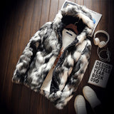 Winter Men's High Quality Leisure Hooded Coats Thickening Jackets Fashion Male Keep Warm Winter Slim Simulation Fox Fur Coat