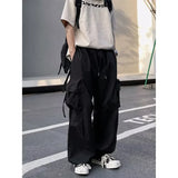 Spring Loose Comfort Wide Leg Pants Bloomers Trend 2024 New Solid Colors Fashion Retro Straight Paratrooper Cargo Sport Pants